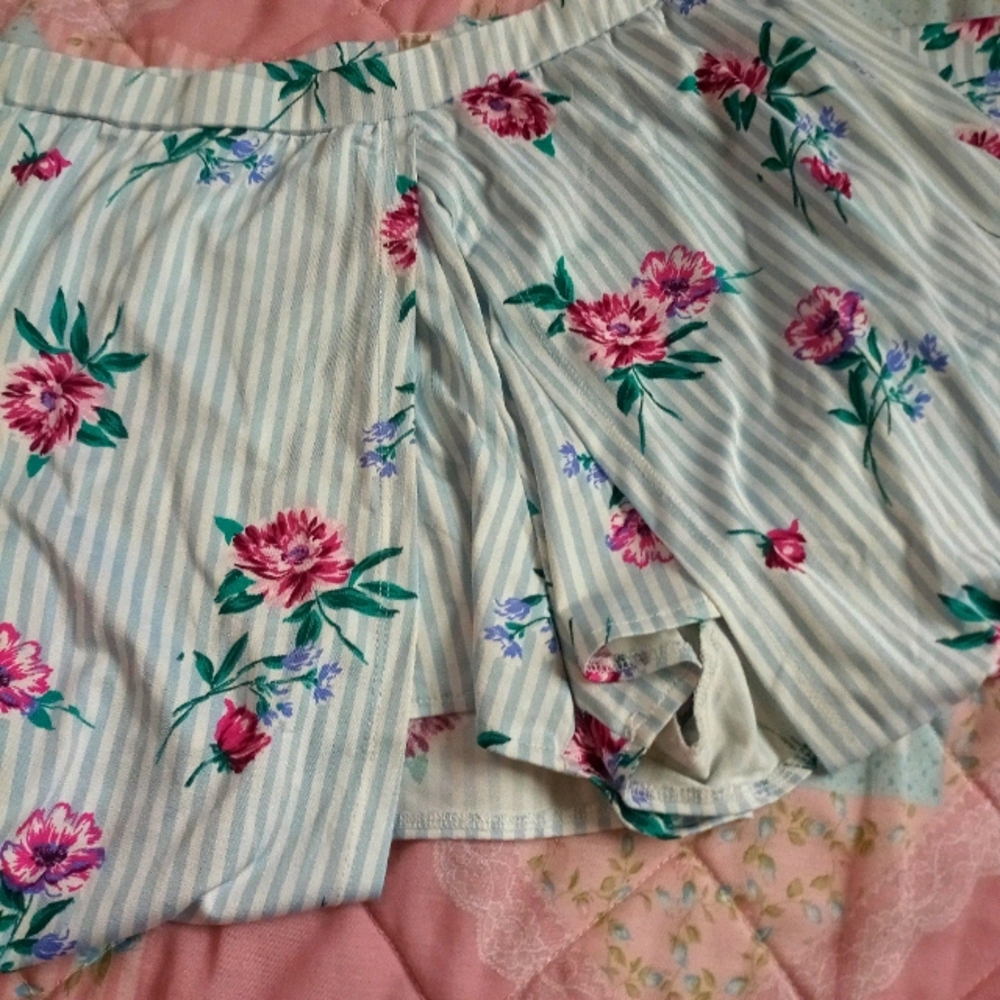 No Comment shorts with Maxi skirt overlay